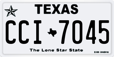 TX license plate CCI7045