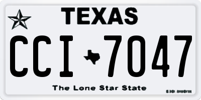TX license plate CCI7047