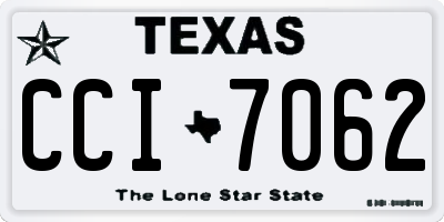 TX license plate CCI7062