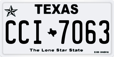 TX license plate CCI7063