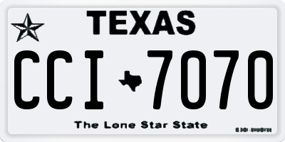 TX license plate CCI7070