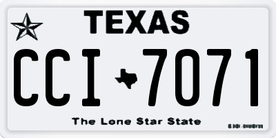 TX license plate CCI7071
