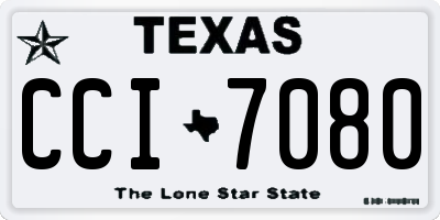 TX license plate CCI7080