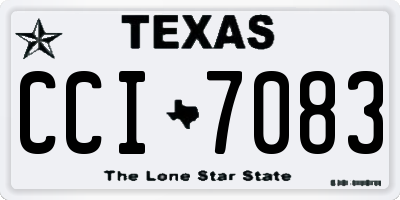 TX license plate CCI7083
