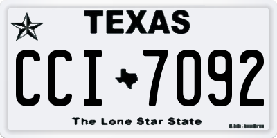 TX license plate CCI7092