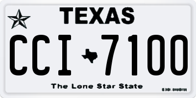 TX license plate CCI7100