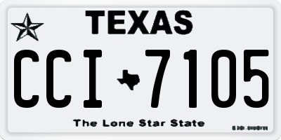 TX license plate CCI7105
