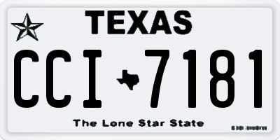 TX license plate CCI7181