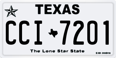 TX license plate CCI7201