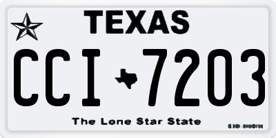 TX license plate CCI7203