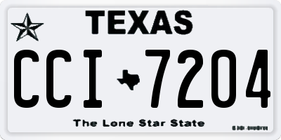 TX license plate CCI7204