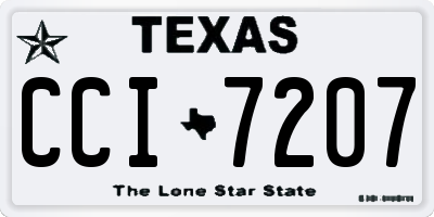 TX license plate CCI7207