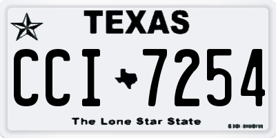 TX license plate CCI7254