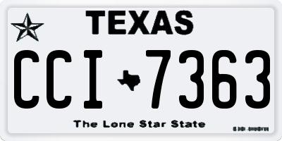 TX license plate CCI7363