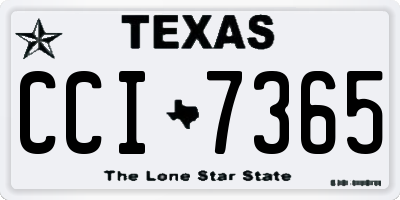 TX license plate CCI7365