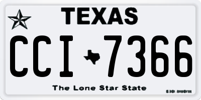 TX license plate CCI7366