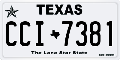 TX license plate CCI7381