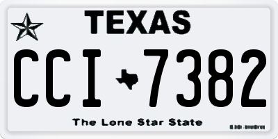 TX license plate CCI7382