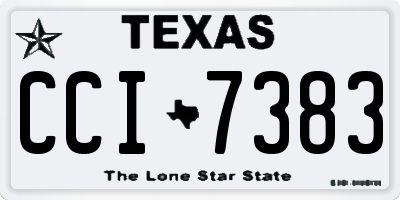TX license plate CCI7383