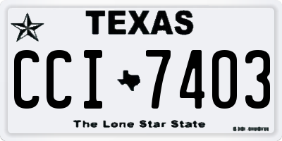 TX license plate CCI7403