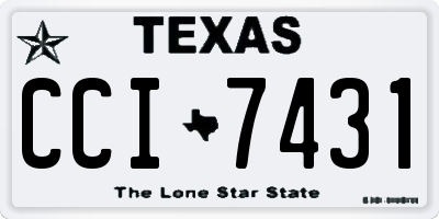 TX license plate CCI7431