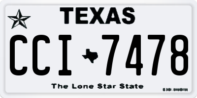 TX license plate CCI7478
