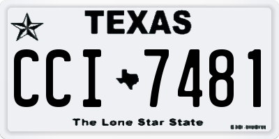 TX license plate CCI7481