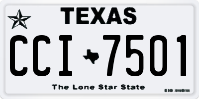 TX license plate CCI7501