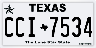 TX license plate CCI7534