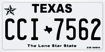 TX license plate CCI7562