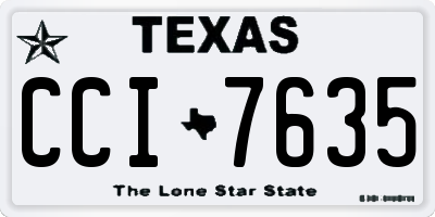 TX license plate CCI7635