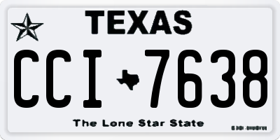 TX license plate CCI7638