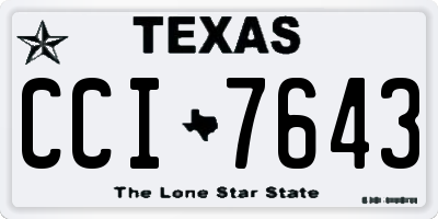 TX license plate CCI7643