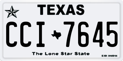 TX license plate CCI7645