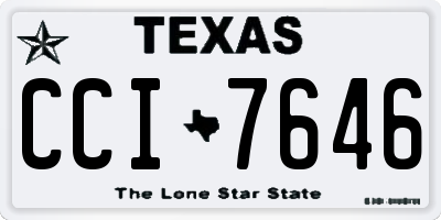TX license plate CCI7646