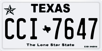 TX license plate CCI7647