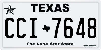 TX license plate CCI7648