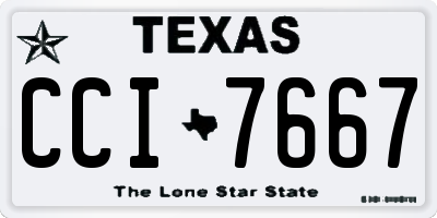 TX license plate CCI7667