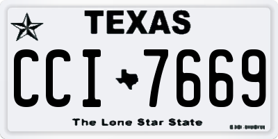TX license plate CCI7669