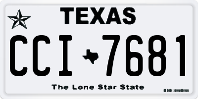 TX license plate CCI7681