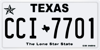 TX license plate CCI7701