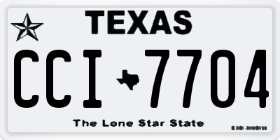 TX license plate CCI7704