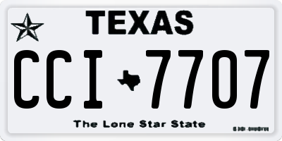 TX license plate CCI7707