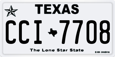 TX license plate CCI7708