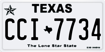 TX license plate CCI7734