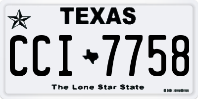 TX license plate CCI7758