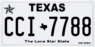 TX license plate CCI7788