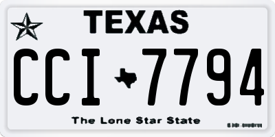 TX license plate CCI7794