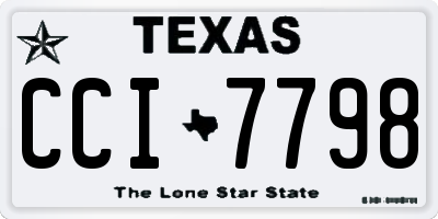 TX license plate CCI7798
