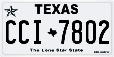 TX license plate CCI7802